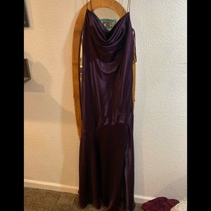Beautiful purple satin evening gown